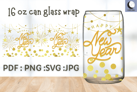 16OZ CAN GLASS WRAP GOLDEN HNY