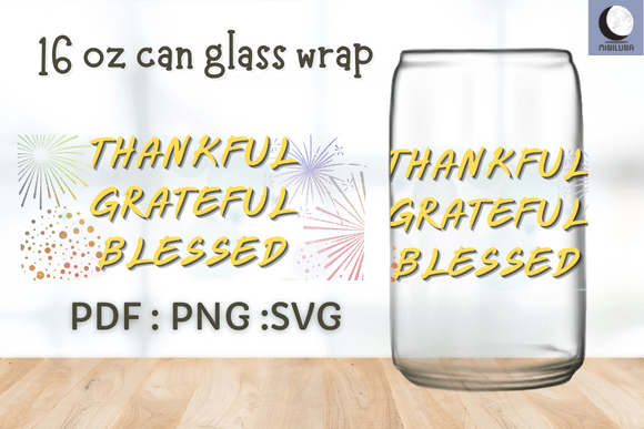 16OZ CAN GLASS WRAP, THANKSGIVING