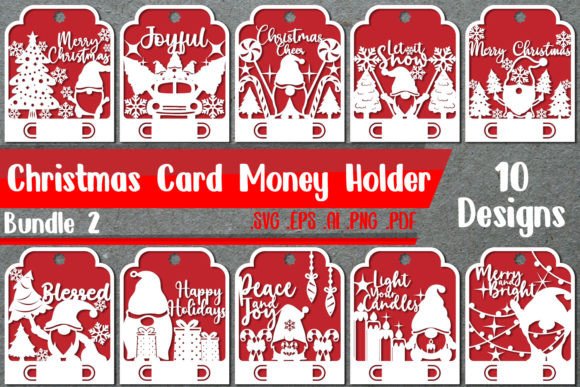 BUNDLE 2 Christmas Card Money Holder: Graphics & Crafts
