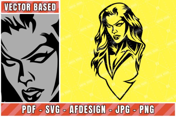 Bust of a Beautiful Woman - Super Hero Graphics and Crafts