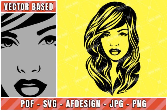 Bust of a Beautiful Woman - V2 - Vector