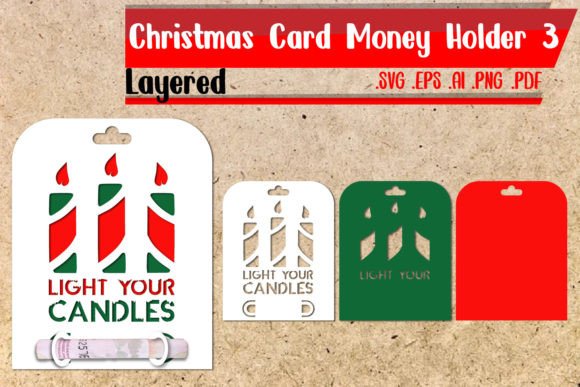 Christmas Card Money Holder Layered 3 Graphics