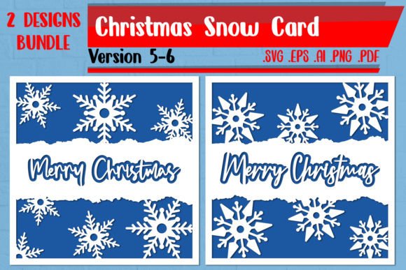 Christmas Snow Card 5-6 Svg Eps Ai Png: Graphics for Crafts and Content