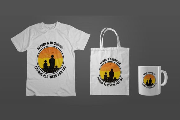 Father Daughter Fishing Partners Graphics
