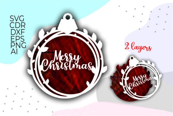 Merry Christmas Ornaments Svg for Laser Cutting