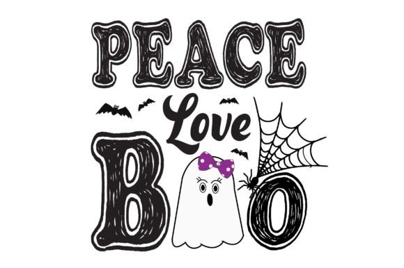 Peace Love Boo Halloween Graphics for Crafts