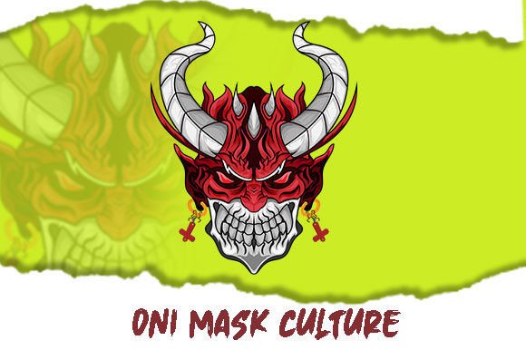 Red Demon Oni Mask Culture Graphics