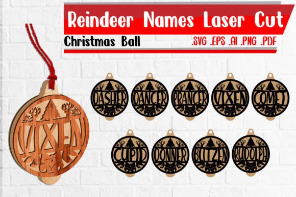 Reindeer Names Svg Bundle Laser Cut 2