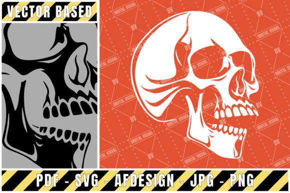 Skull in Negative Space V2 - Graphics & Crafts