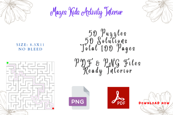 Square Mazes Puzzles Interior KDP Graphics
