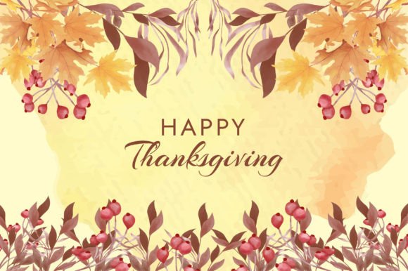 Thanksgiving Floral Watercolor Graphics
