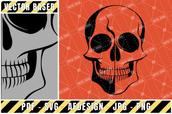 Vector Skull with Smooth 1 Bit Shading: Graphics and Crafts in One