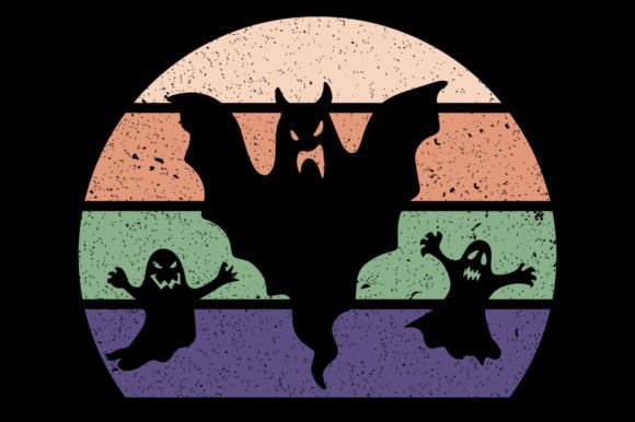 Vintage Retro Sunset Halloween Boho, Boo Graphics